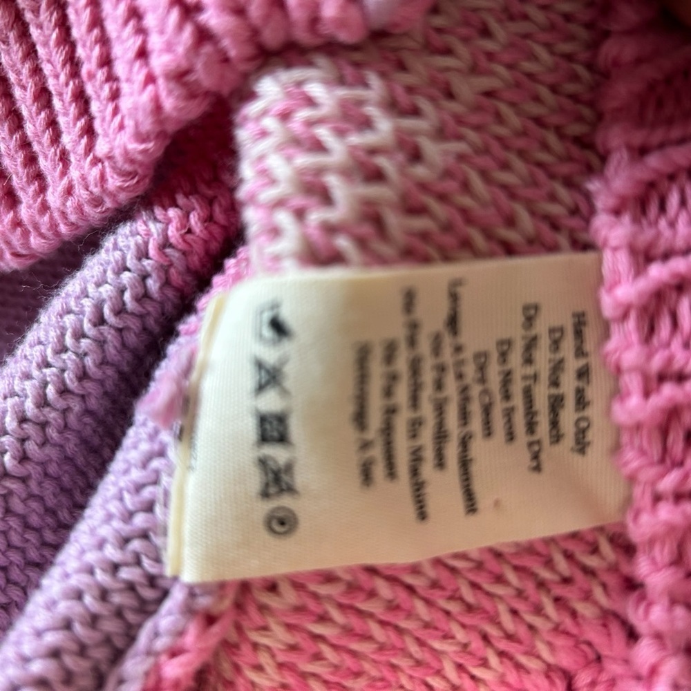 LoveShackFancy Pink Check Cardigan Puff Sleeve Knit Small - Picture 13 of 13